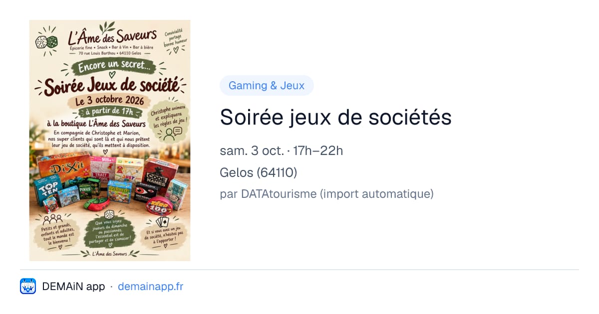 Soirée jeux de sociétés — Gelos