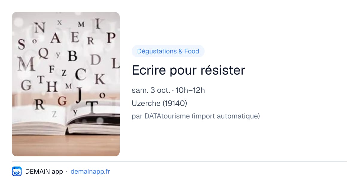 Ecrire pour résister — Uzerche