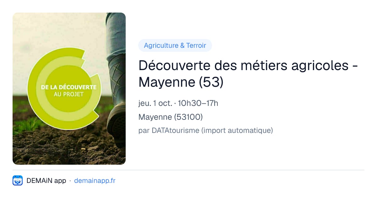 Découverte des métiers agricoles - Mayenne (53) — Mayenne