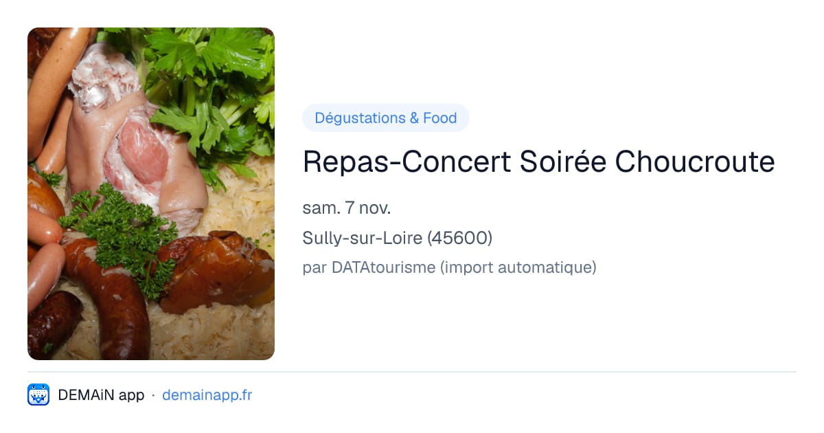 Repas-Concert Soirée Choucroute — Sully-sur-Loire