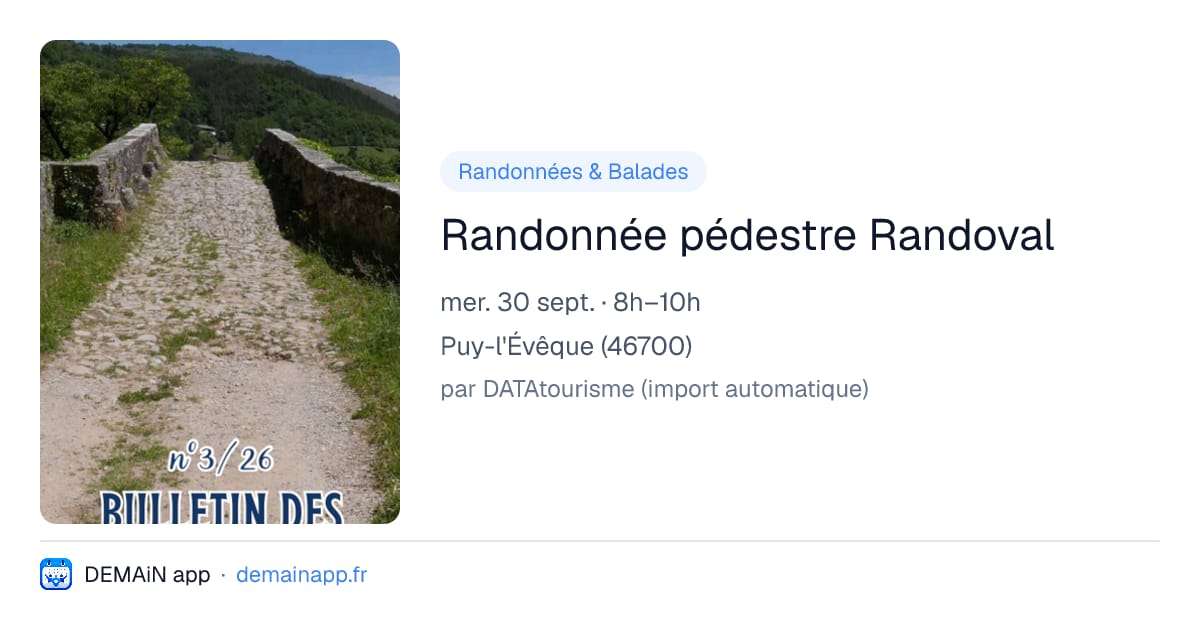 Randonnée pédestre Randoval — Puy-l'Évêque