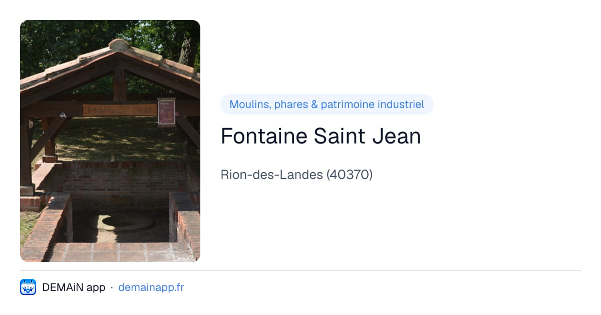 Fontaine Saint Jean — Rion-des-Landes