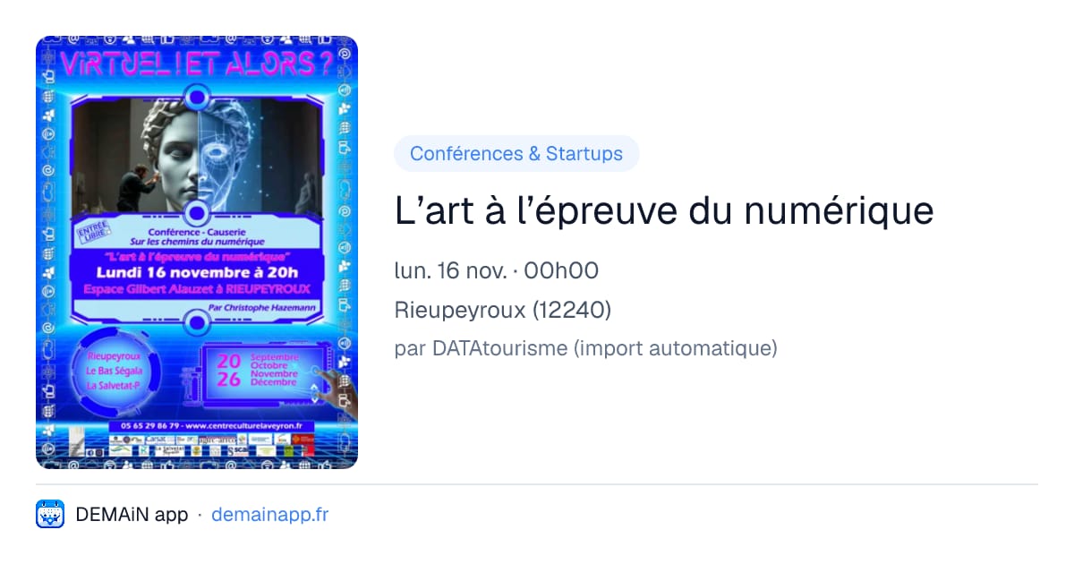 L’art à l’épreuve du numérique — Rieupeyroux