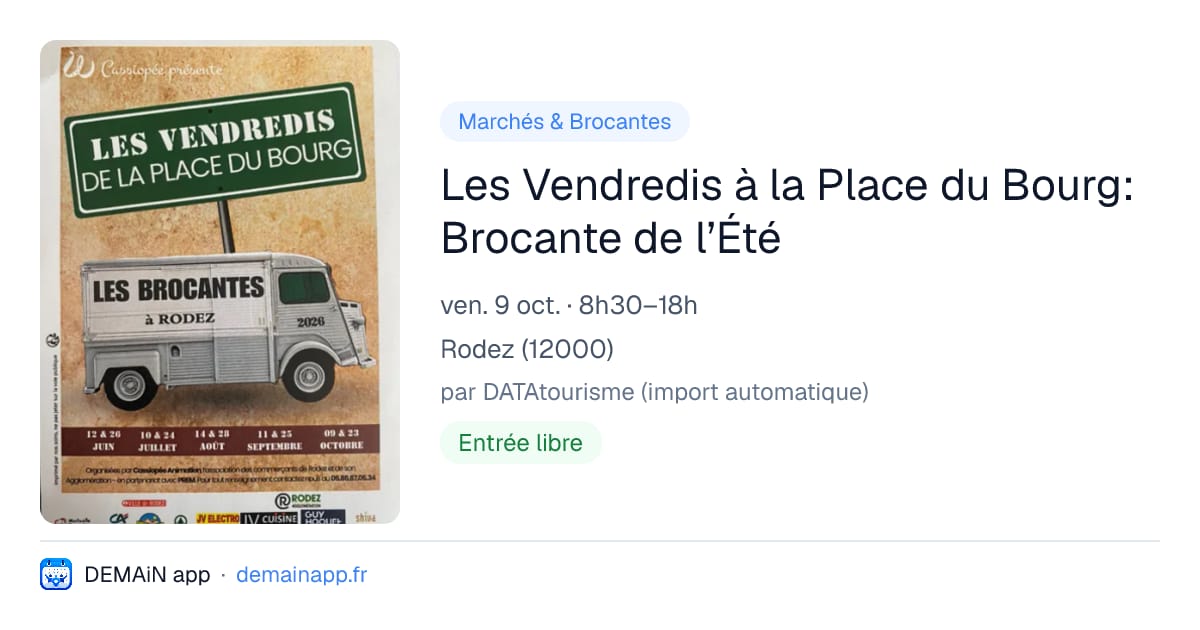 Les Vendredis à la Place du Bourg: Brocante de l’Été — Rodez