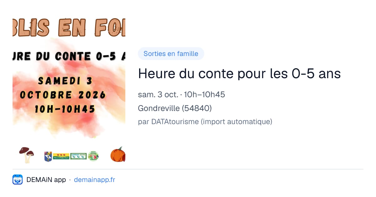 Heure du conte pour les 0-5 ans — Gondreville