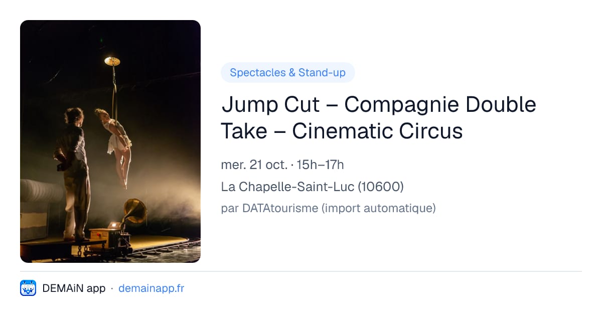 Jump Cut – Compagnie Double Take – Cinematic Circus — La Chapelle-Saint-Luc
