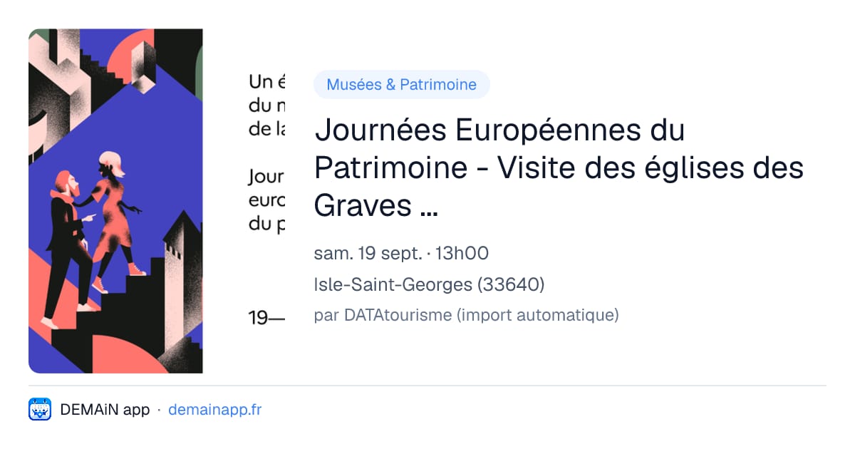 Journées Européennes du Patrimoine - Visite des églises des Graves - Isle-Saint-Georges — Isle-Saint-Georges