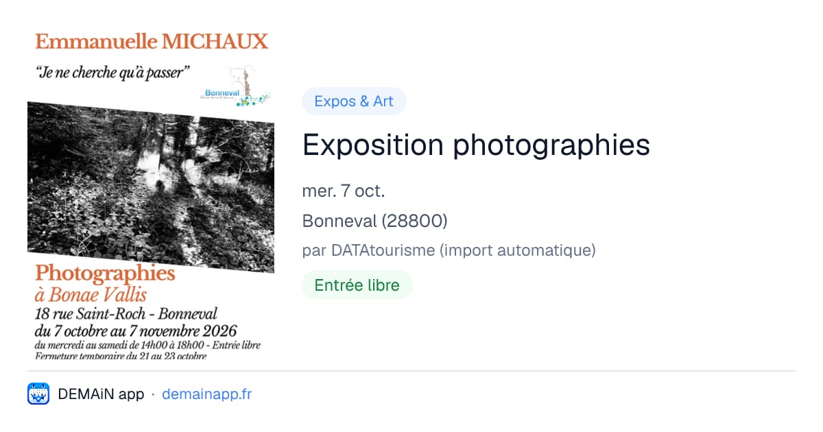 Exposition photographies — Bonneval