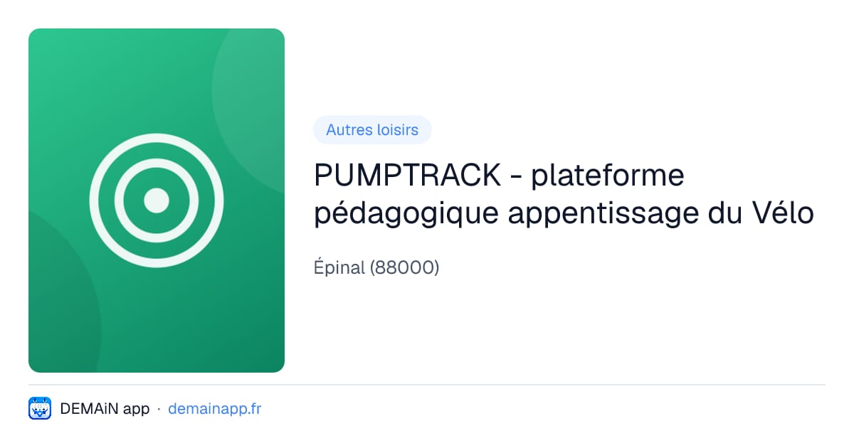 PUMPTRACK - plateforme pédagogique appentissage du Vélo — Épinal