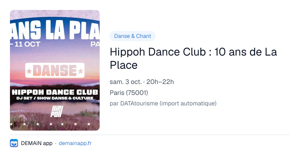 Hippoh Dance Club : 10 ans de La Place — Paris