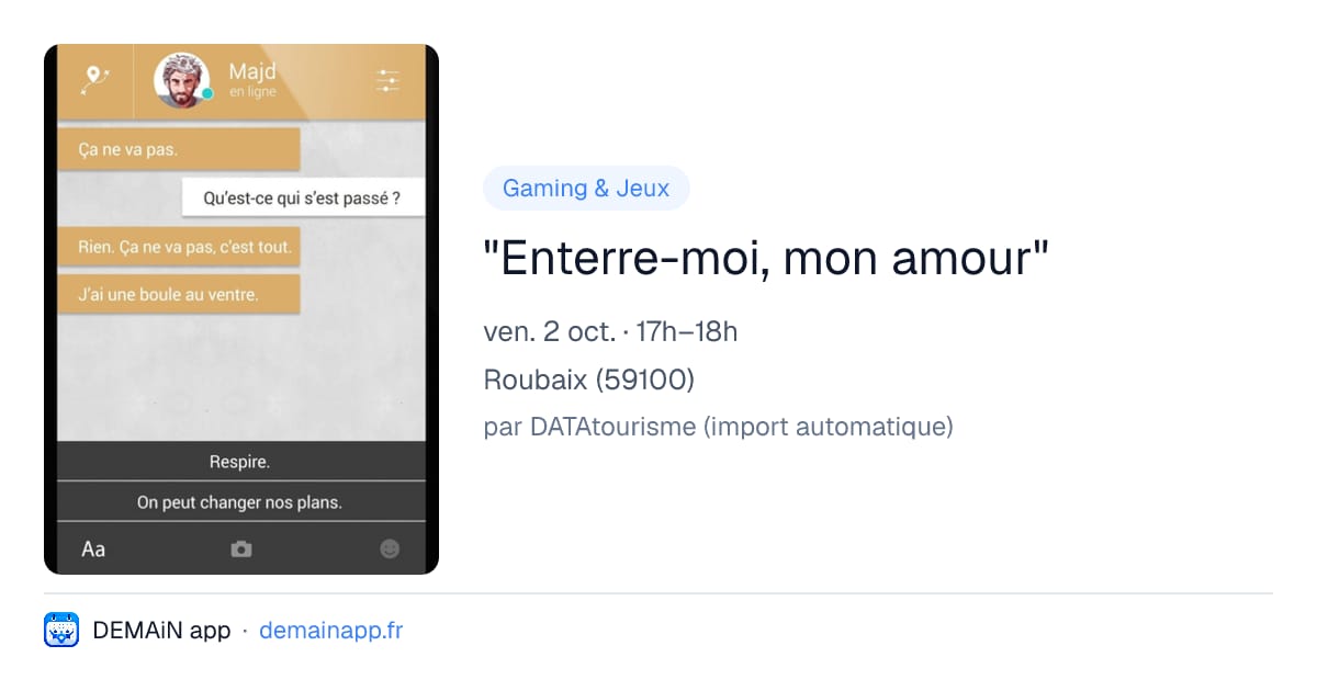 "Enterre-moi, mon amour" — Roubaix