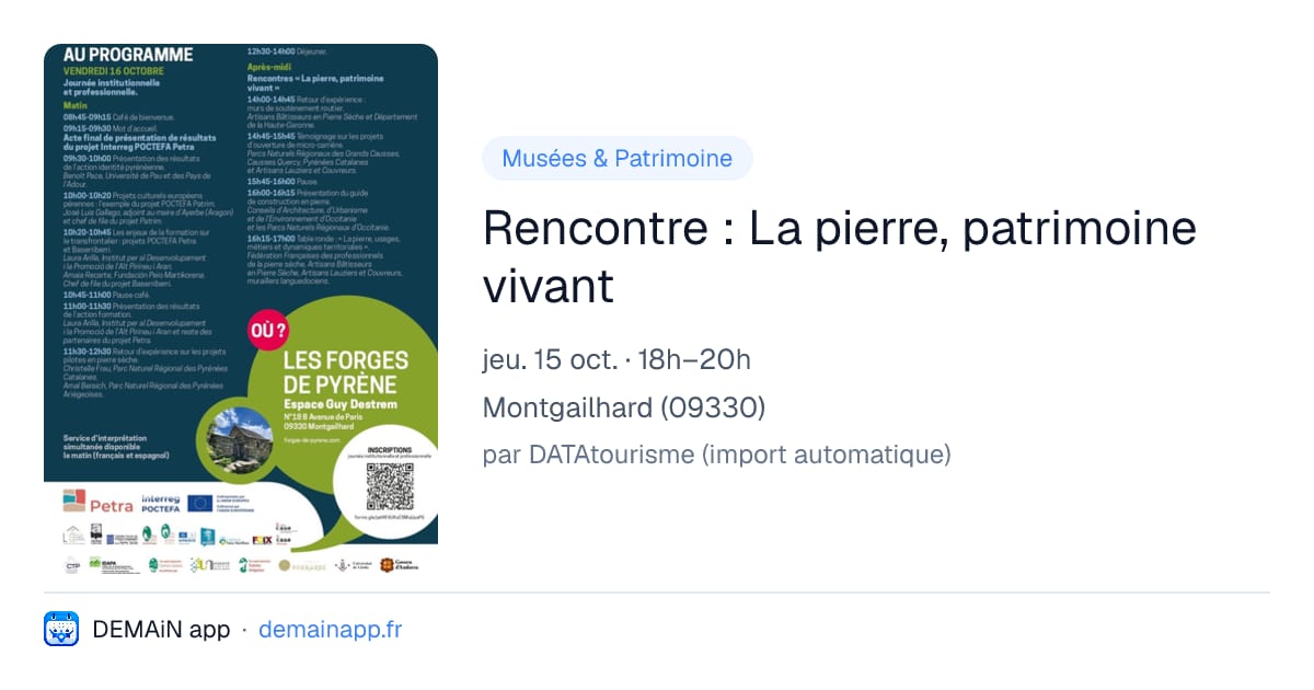 Rencontre : La pierre, patrimoine vivant — Montgailhard