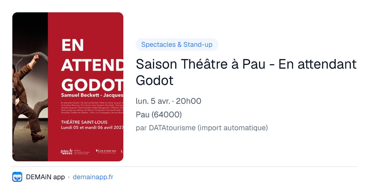 Saison Théâtre à Pau - En attendant Godot — Pau