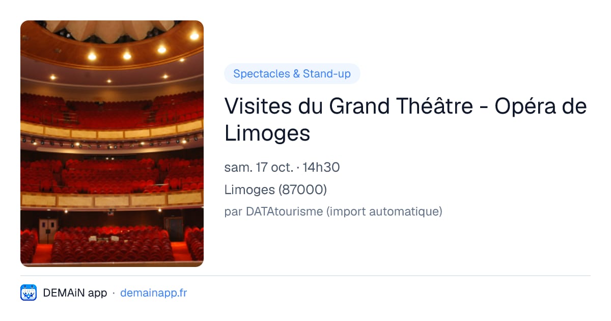 Visites du Grand Théâtre - Opéra de Limoges — Limoges