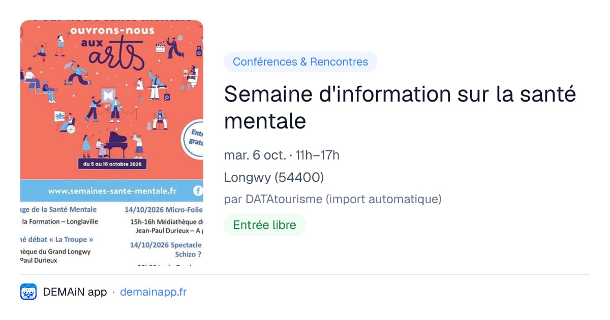Semaine d'information sur la santé mentale — Longwy