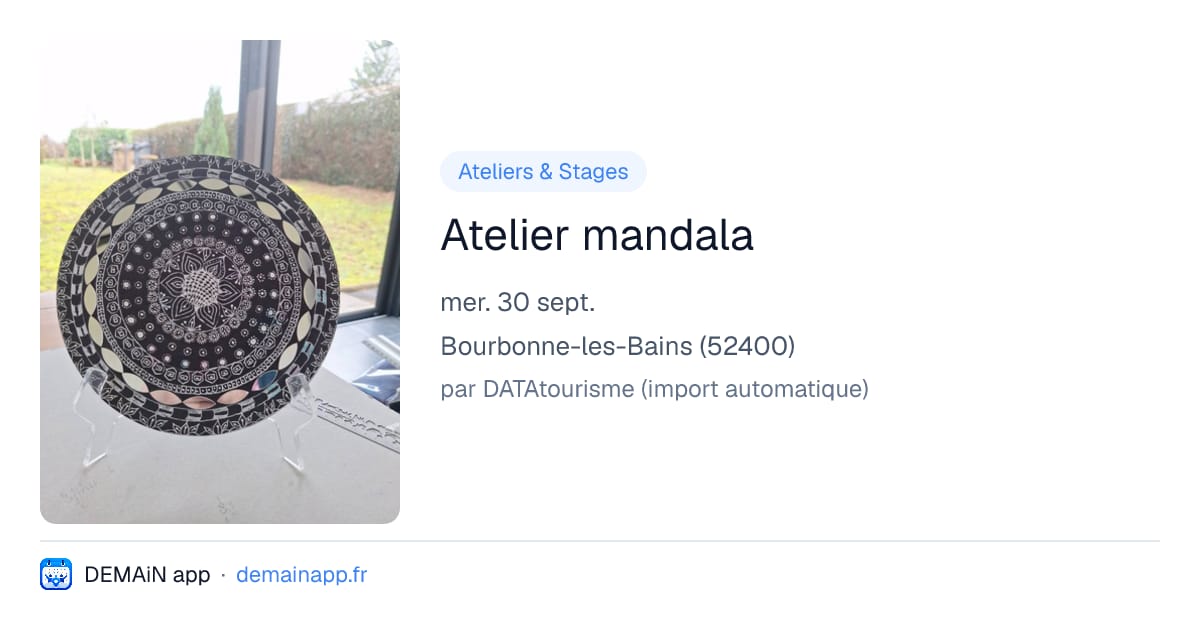 Atelier mandala — Bourbonne-les-Bains