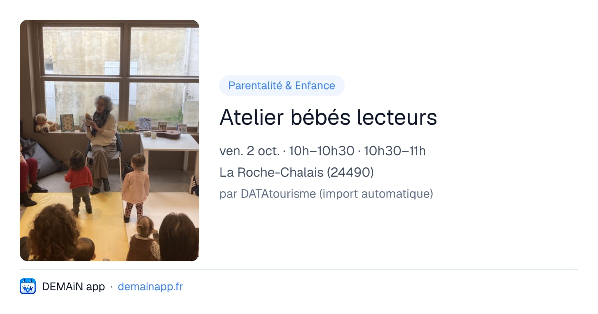 Atelier bébés lecteurs — La Roche-Chalais