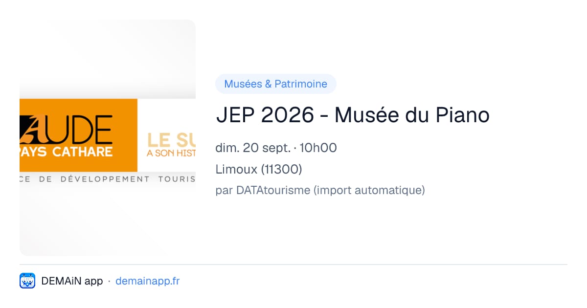 JEP 2026 - Musée du Piano — Limoux