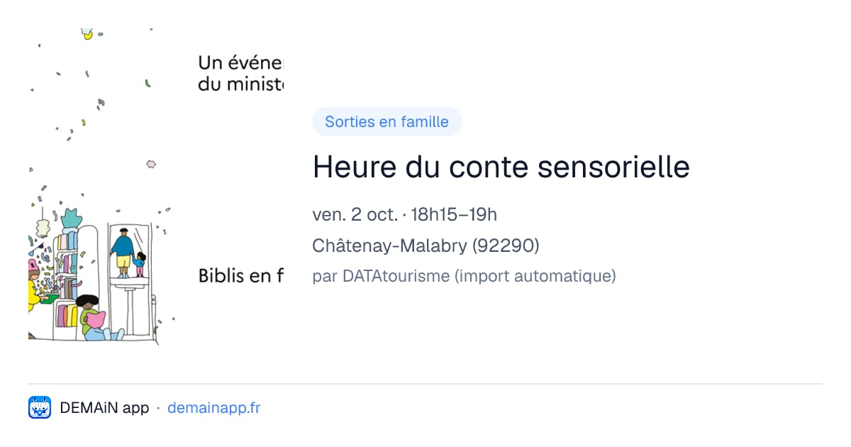 Heure du conte sensorielle — Châtenay-Malabry