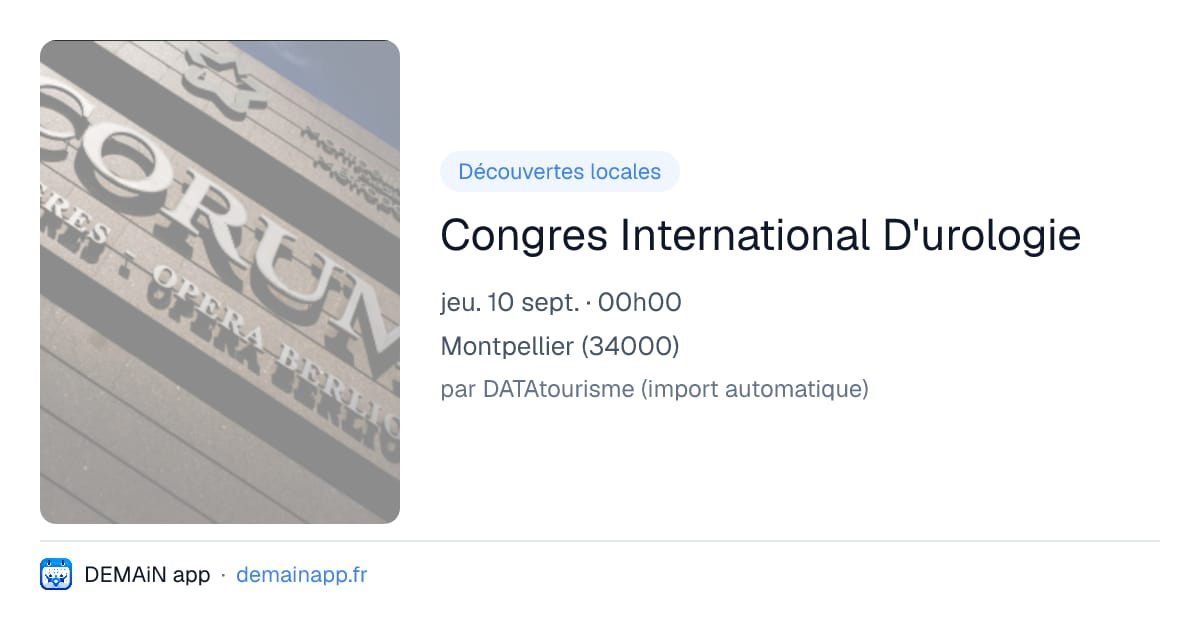 Congres International D'urologie — Montpellier