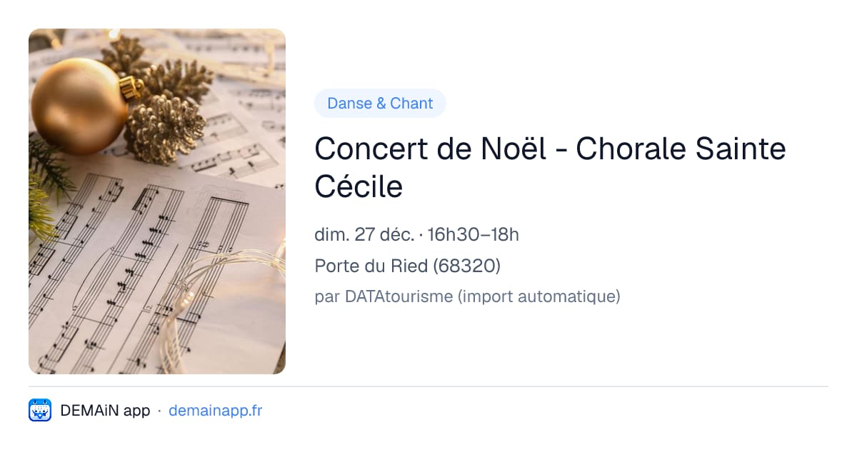 Concert de Noël - Chorale Sainte Cécile — Porte du Ried