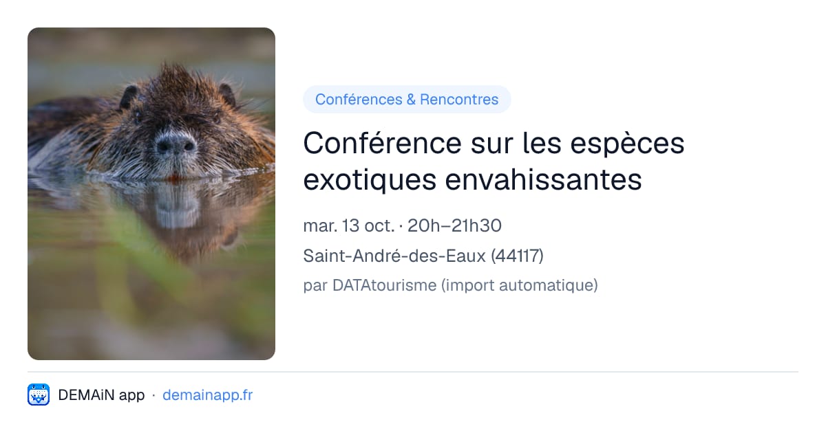 Conférence sur les espèces exotiques envahissantes — Saint-André-des-Eaux