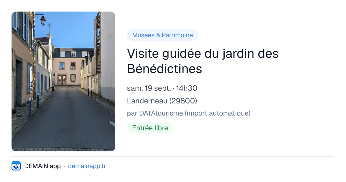 Visite guidée du jardin des Bénédictines — Landerneau