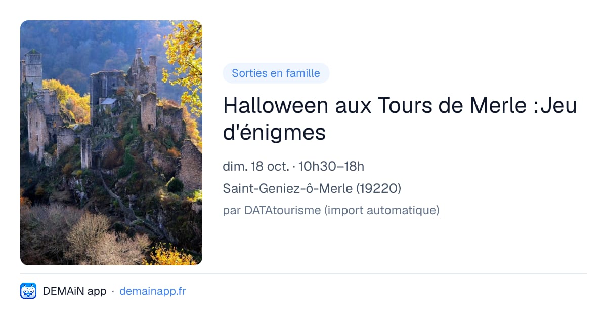 Halloween aux Tours de Merle :Jeu d'énigmes — Saint-Geniez-ô-Merle