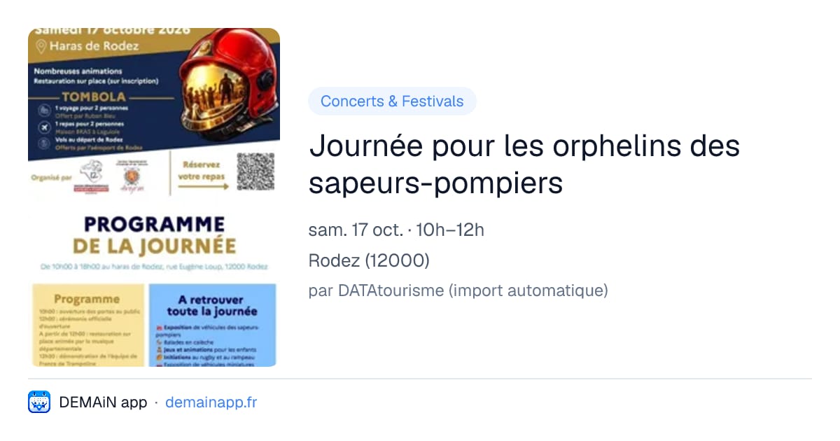 Journée pour les orphelins des sapeurs-pompiers — Rodez