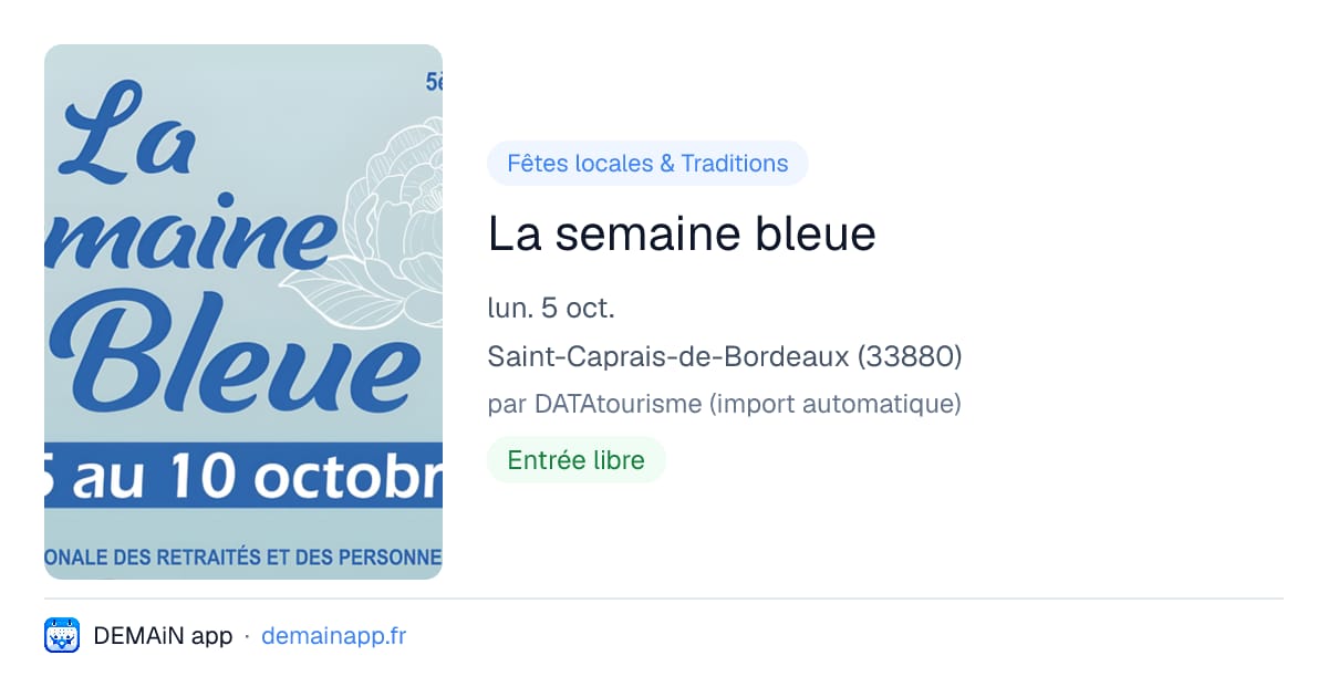La semaine bleue — Saint-Caprais-de-Bordeaux