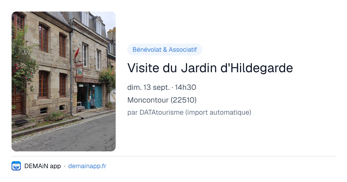 Visite du Jardin d'Hildegarde — Moncontour