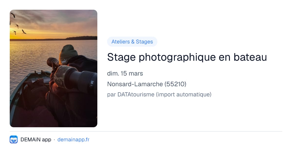 Stage photographique en bateau — Nonsard-Lamarche