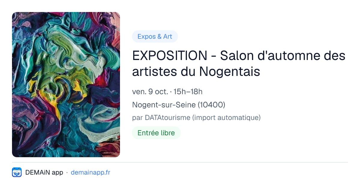 EXPOSITION - Salon d'automne des artistes du Nogentais — Nogent-sur-Seine