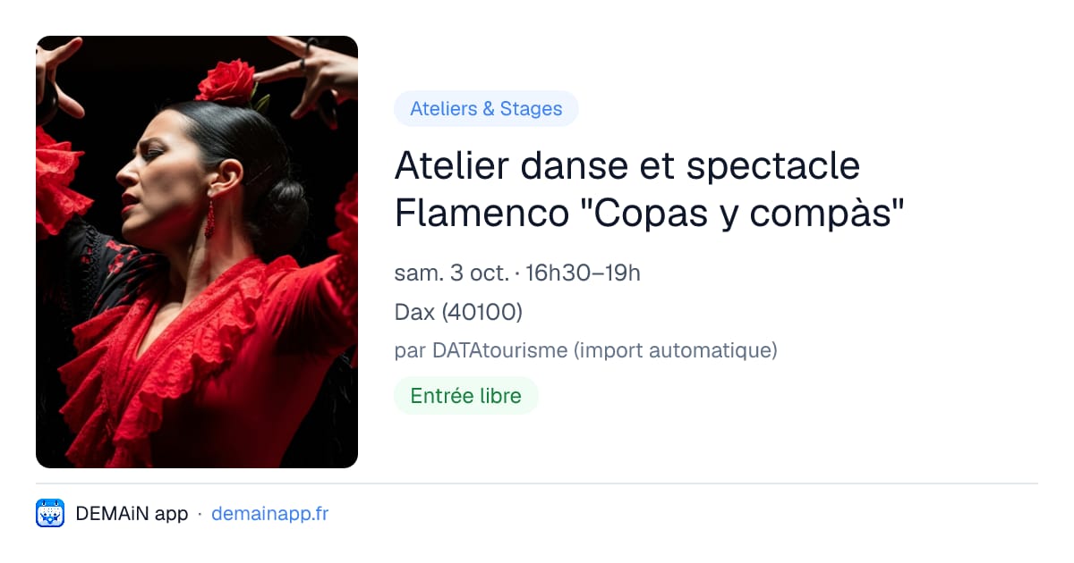 Atelier danse et spectacle Flamenco "Copas y compàs" — Dax