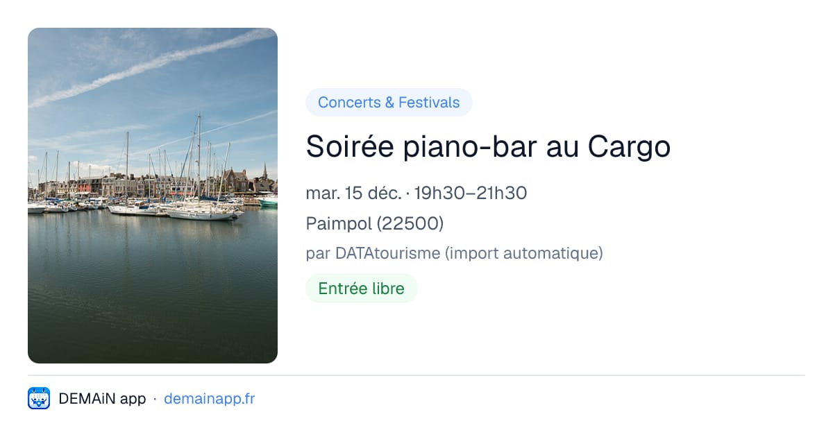 Soirée piano-bar au Cargo — Paimpol