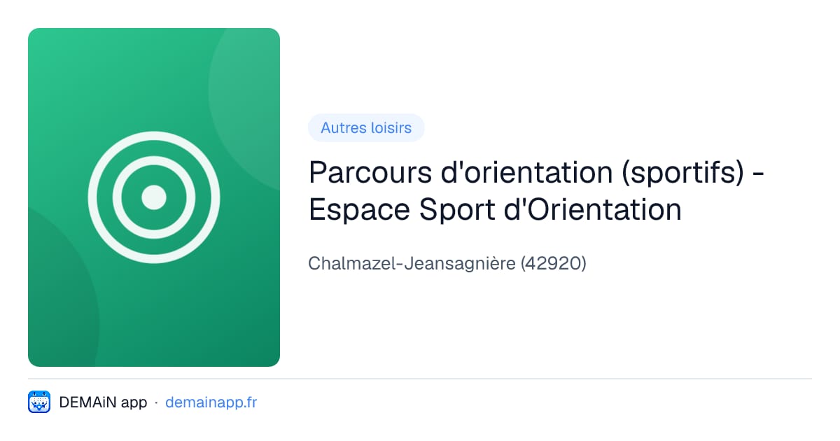 Parcours d'orientation (sportifs) - Espace Sport d'Orientation — Chalmazel-Jeansagnière