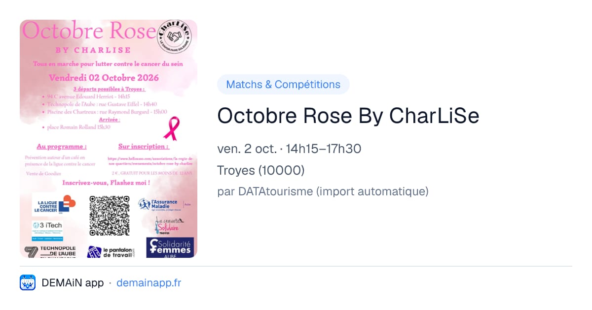 Octobre Rose By CharLiSe — Troyes