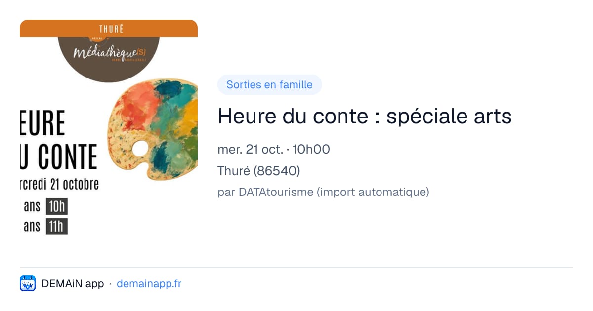 Heure du conte : spéciale arts — Thuré