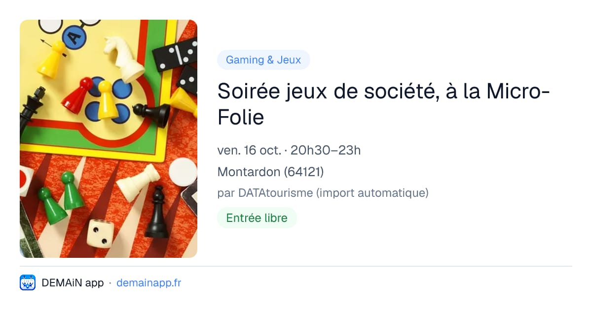 Soirée jeux de société, à la Micro-Folie — Montardon