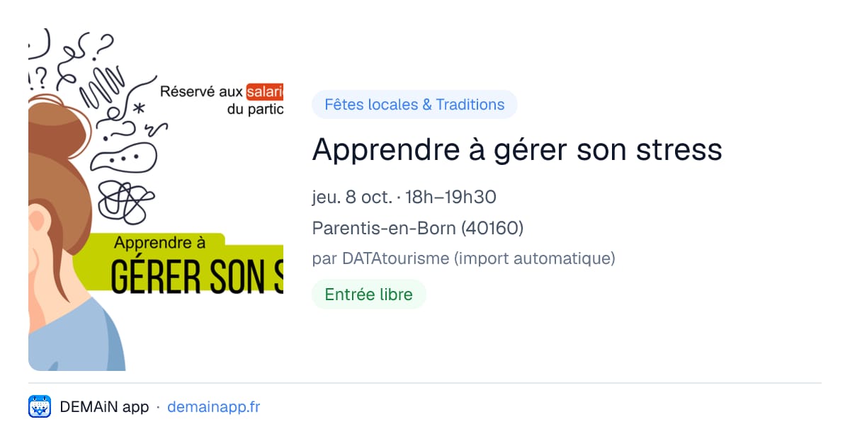 Apprendre à gérer son stress — Parentis-en-Born