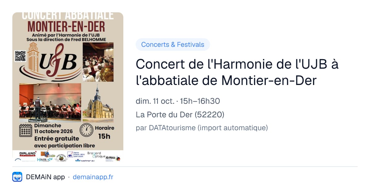 Concert de l'Harmonie de l'UJB à l'abbatiale de Montier-en-Der — La Porte du Der