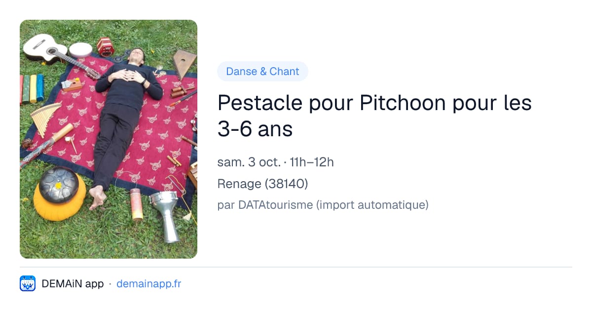 Pestacle pour Pitchoon pour les 3-6 ans — Renage