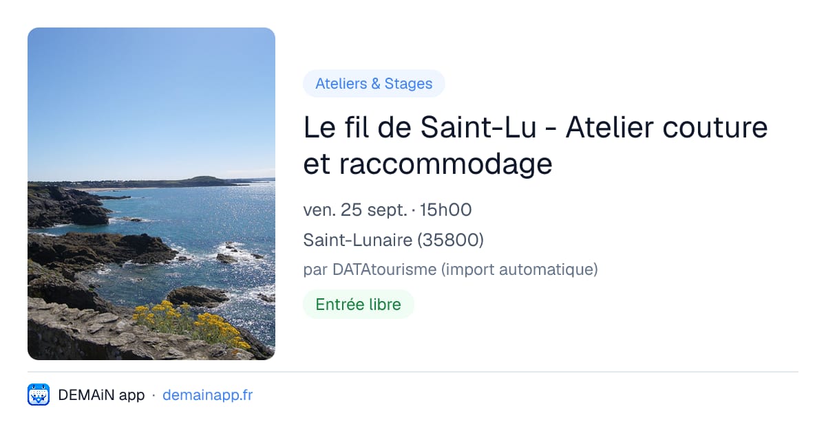 Le fil de Saint-Lu - Atelier couture et raccommodage — Saint-Lunaire