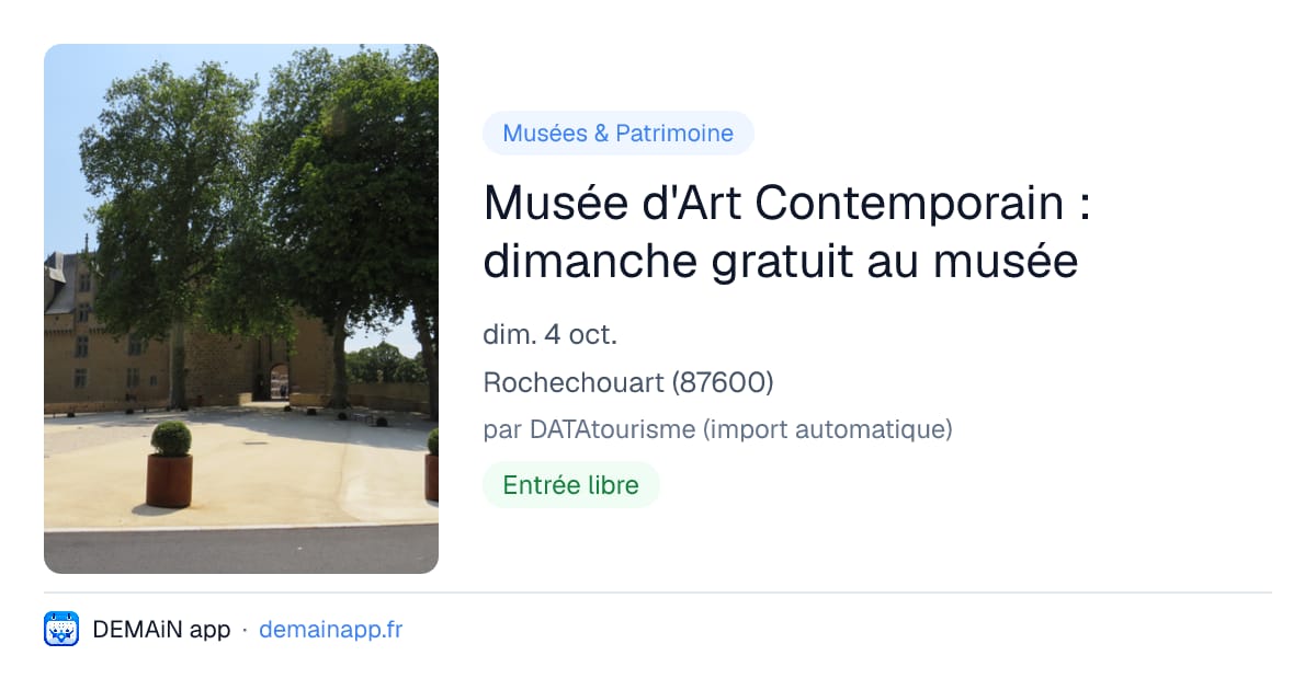 Musée d'Art Contemporain : dimanche gratuit au musée — Rochechouart