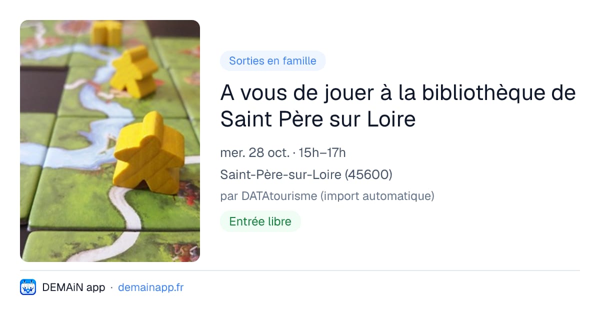 A vous de jouer à la bibliothèque de Saint Père sur Loire — Saint-Père-sur-Loire
