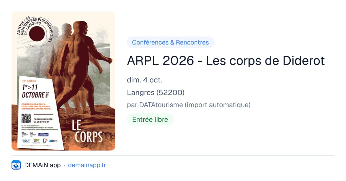ARPL 2026 - Les corps de Diderot — Langres