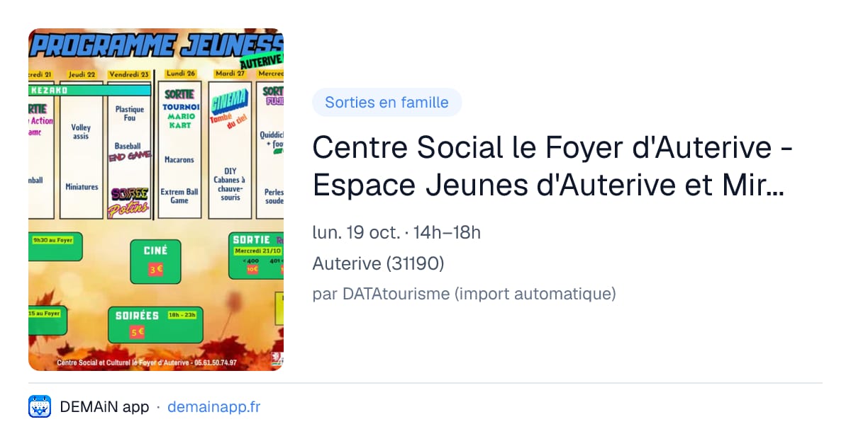 Centre Social le Foyer d'Auterive - Espace Jeunes d'Auterive et Miremont — Auterive