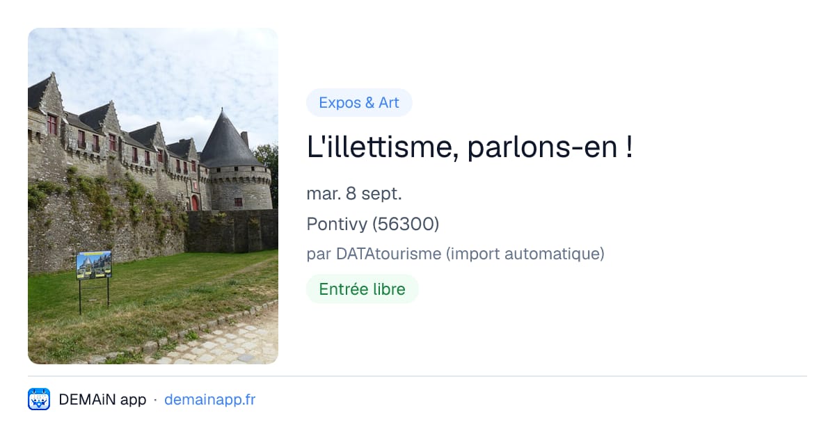 L'illettisme, parlons-en ! — Pontivy