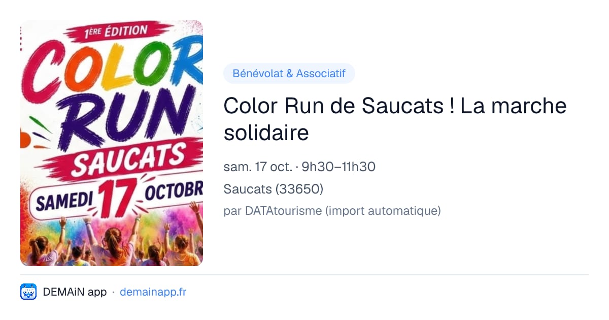 Color Run de Saucats ! La marche solidaire — Saucats