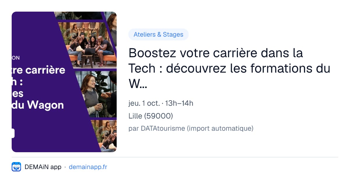 Boostez votre carrière dans la Tech : découvrez les formations du Wagon Lille — Lille